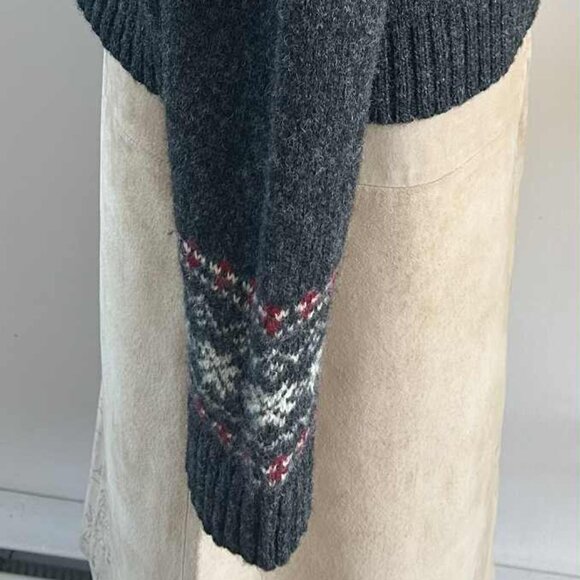 Jacob Charcoal Shetland Wool Vintage Fair Isle Knit Crewneck Sweater – US L - Picture 8 of 12